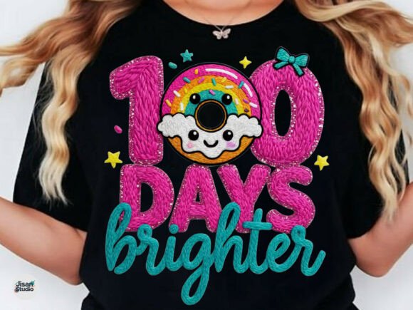 Celebrate a Milestone with a Faux Yarn 100 Days of School Donut PNG