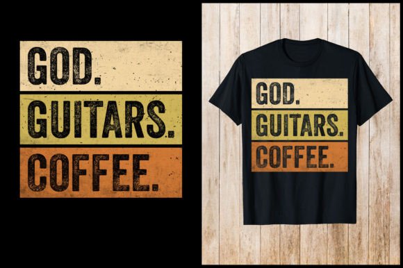 God Guitars Coffee T-shirt: Where Music Meets Morning Brew
