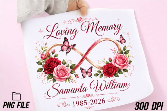 Memorial Rose Butterfly Infinity PNG: A Design Asset with Heart