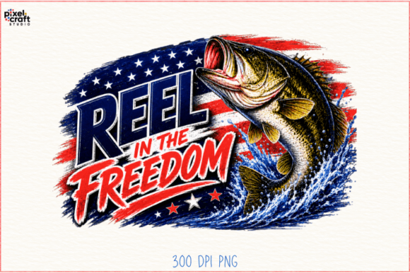 Reel in the Freedom: A Fishing PNG for Patriotic Creators