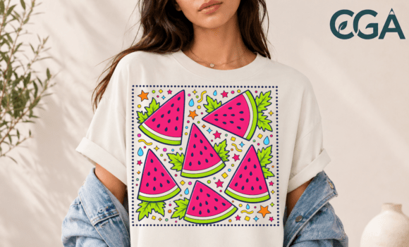 Retro Watermelon Slices Summer Fruit PNG: Vibrant Design Asset