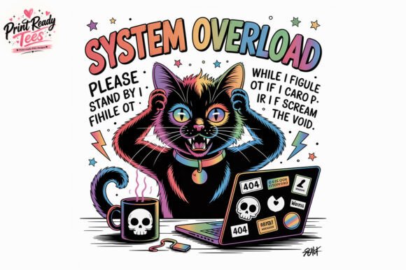 System Overload Cat Laptop PNG: Your New Favorite Design Asset