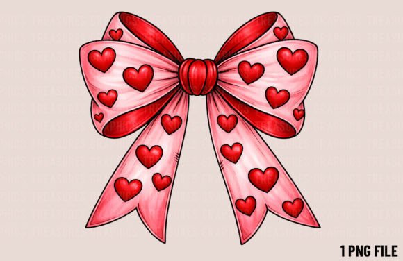 Valentine Heart Coquette Bow PNG: A Designer's Instant Download